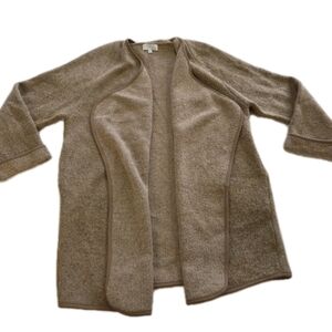 PINCH Tan Knit Swing Cardigan Sweater Waterfall Lapels Size Women's Large